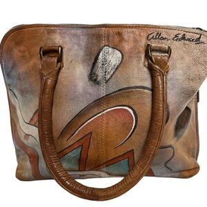 Allan Edward Shoulder Soft/Buttery Leather Handbag Geometric Multicolored